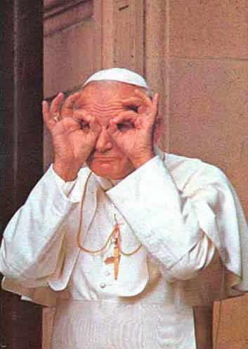Pope J.P. a saint? Jesus.