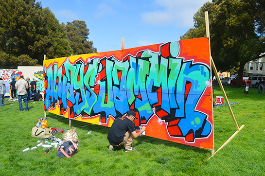 Photo Gallery: Graffiti artists tagging in the sunshine at Precita Park