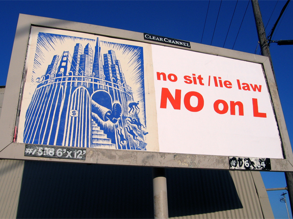 The Sit Lie Posse can “liberate” a billboard in 10 minutes