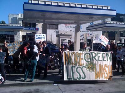 Activists angry about BP spill target Arco stations