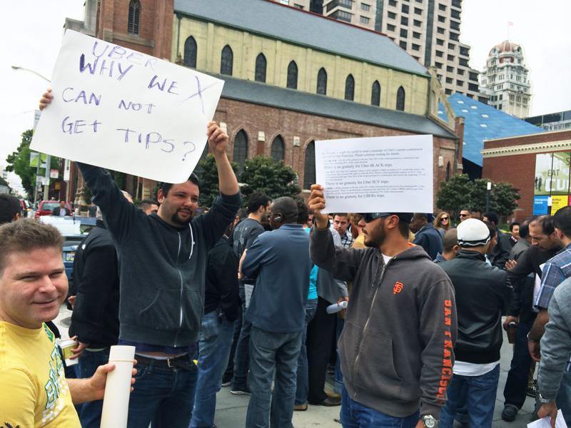 Drivers protest fare breaks, fee hikes at Uber HQ